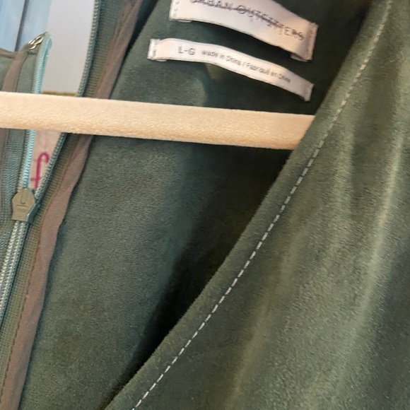 Green suede short dress - Picture 3 of 5